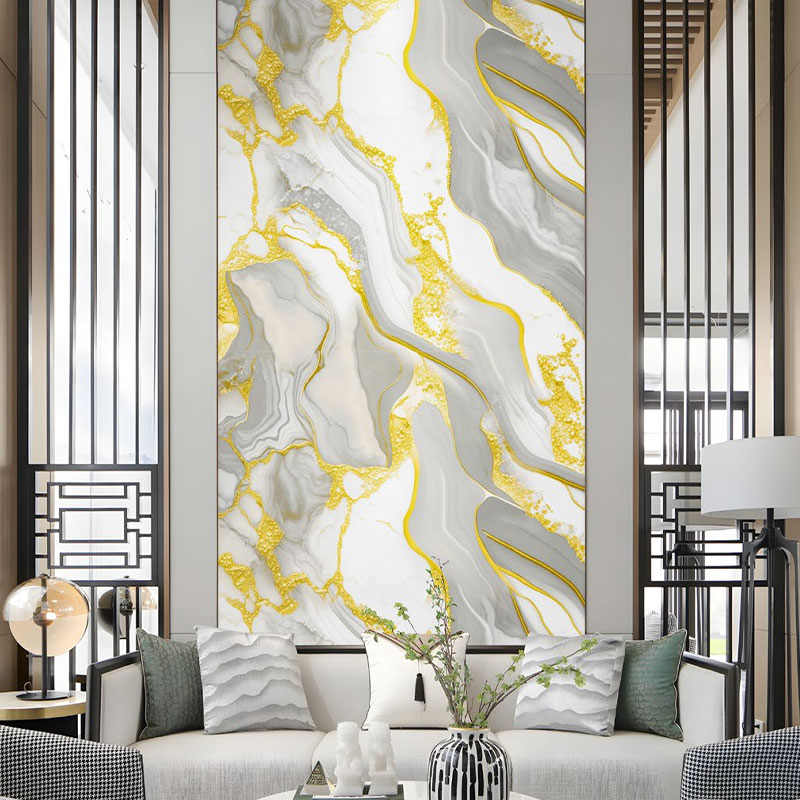 Förgylld marmorvägg klistermärke